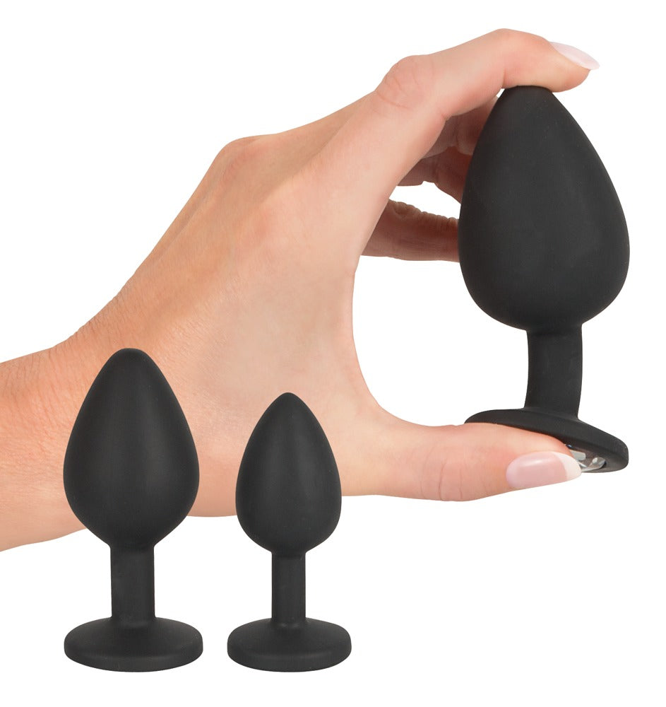 Black Velvets Anal Kit - Set 4 Piezas con Ducha y Plugs Decorados