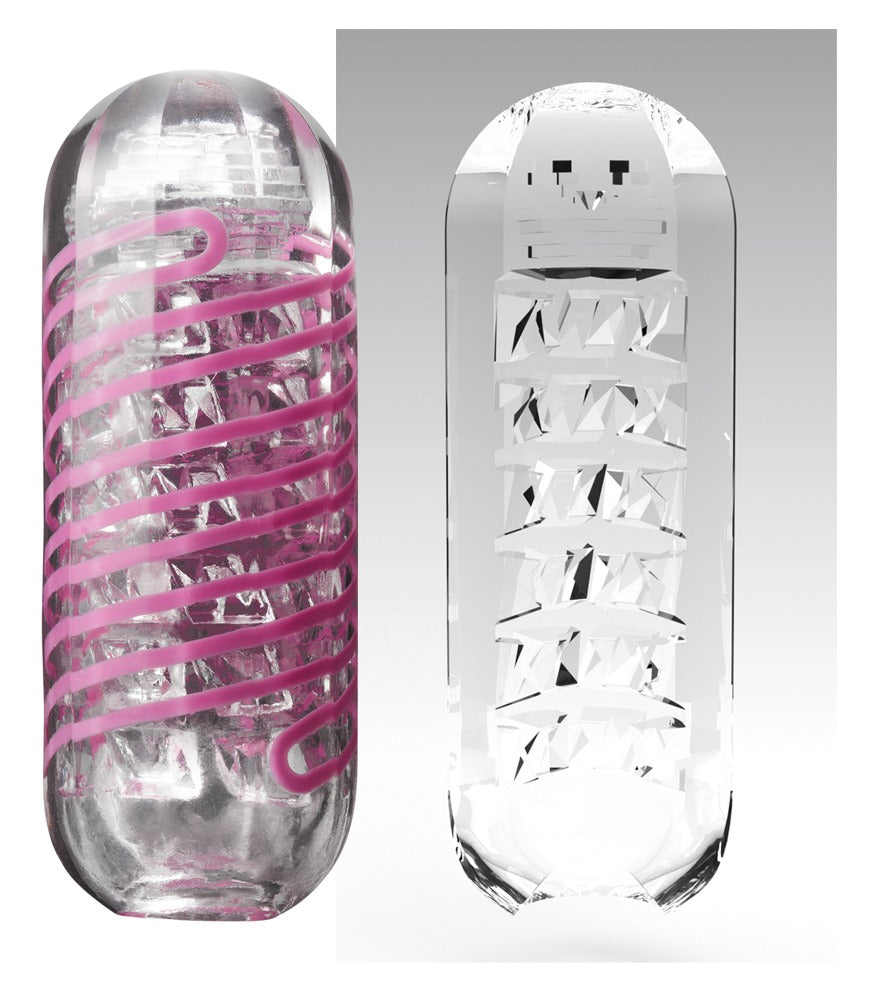 Tenga Spinner Brick - Masturbador Giratorio Reutilizable con Espiral Interna