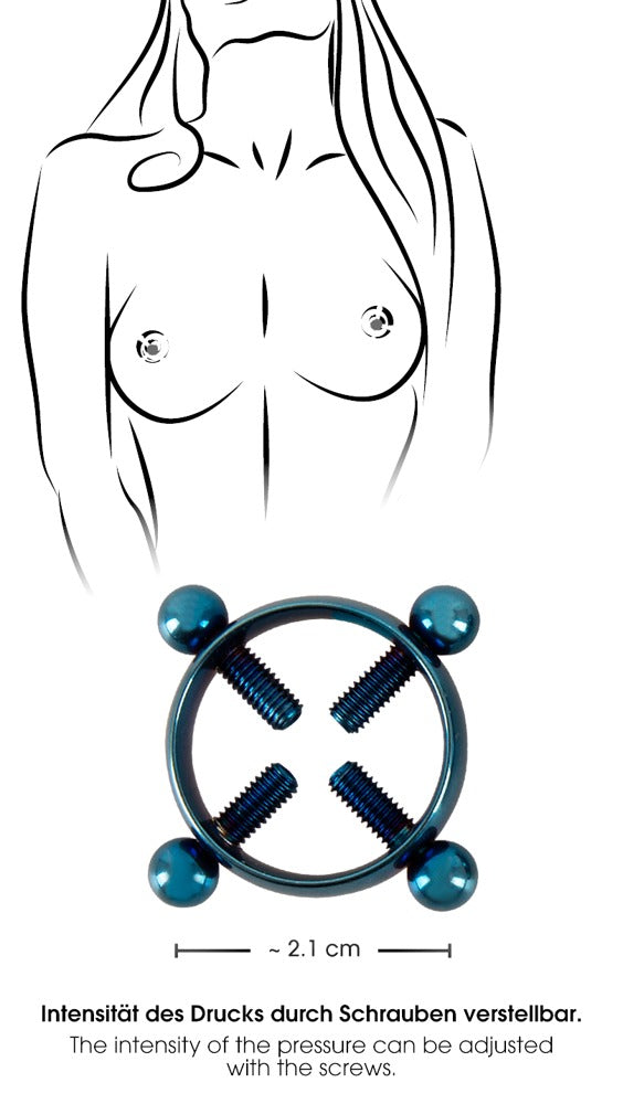 Bad Kitty Nipple Jewellery Blue Moon - Pinzas para Pezones Ajustables