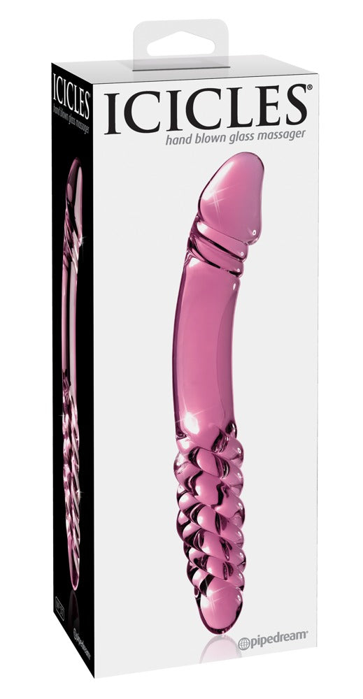 Icicles No. 57 Pink - Masajeador de Vidrio Doble Extremo