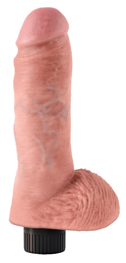 KC 8" Vibrador Realista con Testículos - Eje Flexible y Base de Succión
