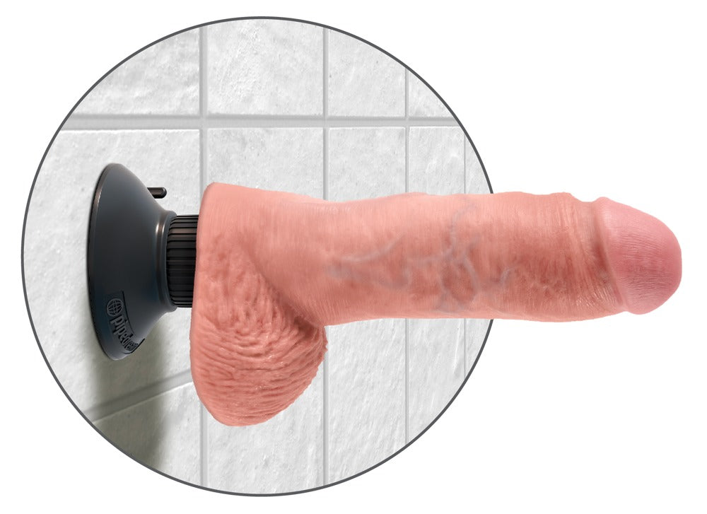 KC 8" Vibrador Realista con Testículos - Eje Flexible y Base de Succión