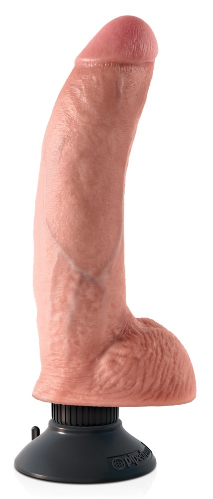 KC 9" Vibrador Realista con Testículos y Función Vibratoria