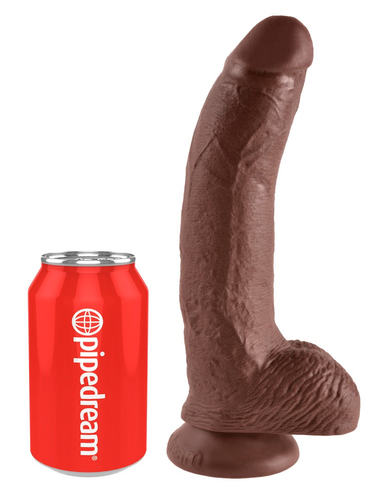 KC 9" Cock with Balls Brown - Dildo Realista con Testículos