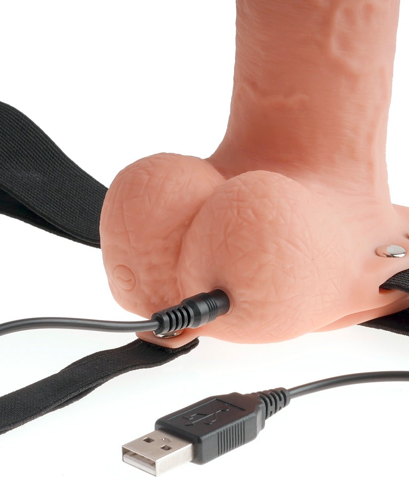 FFS 7 Hollow Strap-On Light - Arnés Vibrador con Testículos