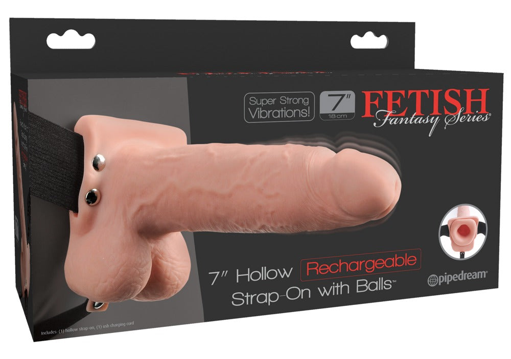FFS 7 Hollow Strap-On Light - Arnés Vibrador con Testículos