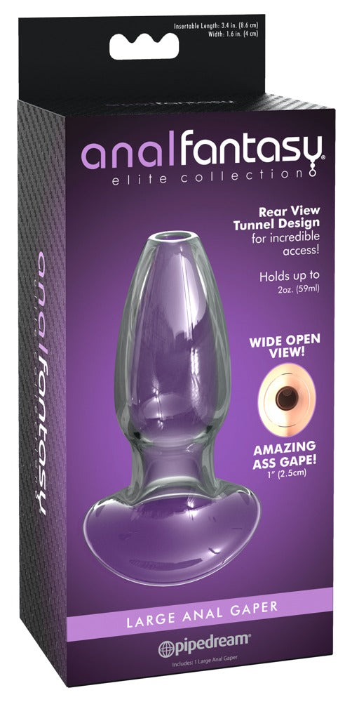 AFE Large Anal Gaper - Plug Anal Hueco de Vidrio Borosilicato