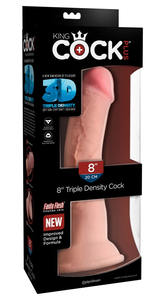 King Cock Plus 8 Triple Density - Dildo Realista con Base de Succión