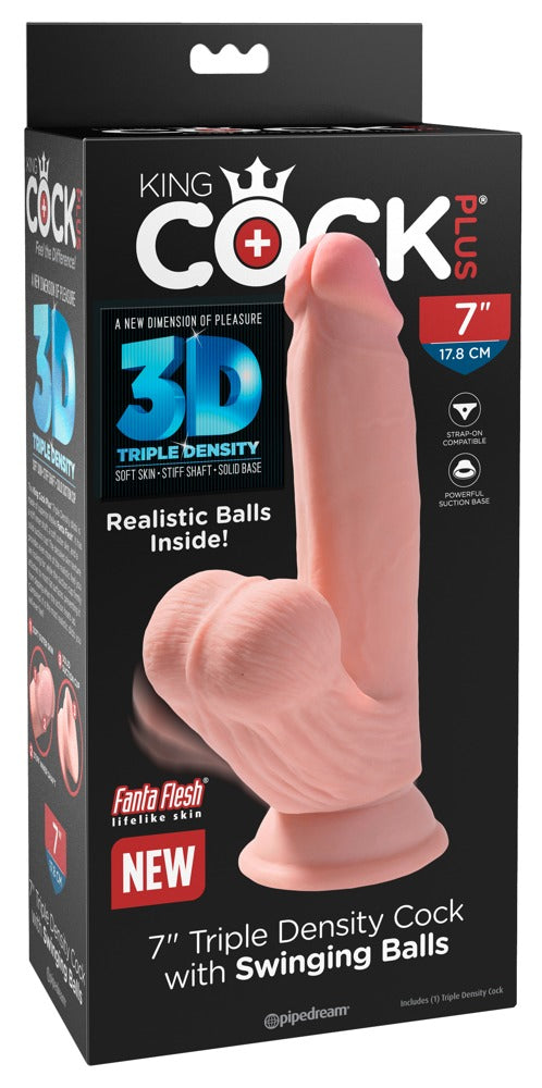 King Cock Plus 7 TDC Consolador Realista con Bolas Giratorias