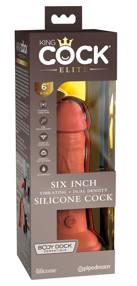 King Cock Elite KCE 6 DD - Vibrador Realista 6" Recargable