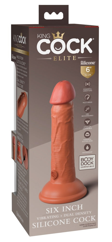 King Cock Elite KCE 6 DD - Vibrador Realista 6" Recargable