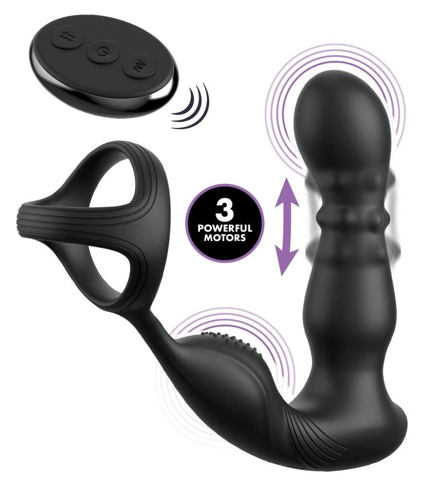 AFE Ass-Gasm Slide&Glide Black - Vibrador Anal con Control Remoto