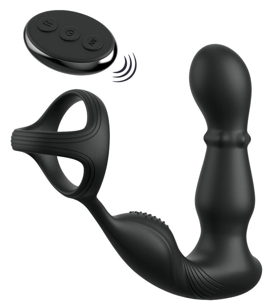 AFE Ass-Gasm Slide&Glide Black - Vibrador Anal con Control Remoto