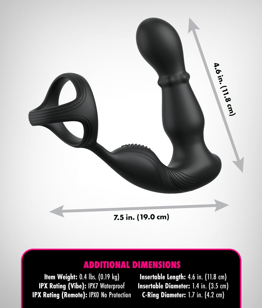 AFE Ass-Gasm Slide&Glide Black - Vibrador Anal con Control Remoto