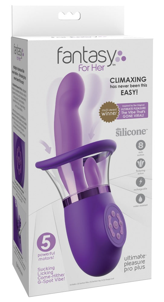 FFH Pleasure Pro Plus Purple - Vibrador Punto G con Estimulador Clitoriano