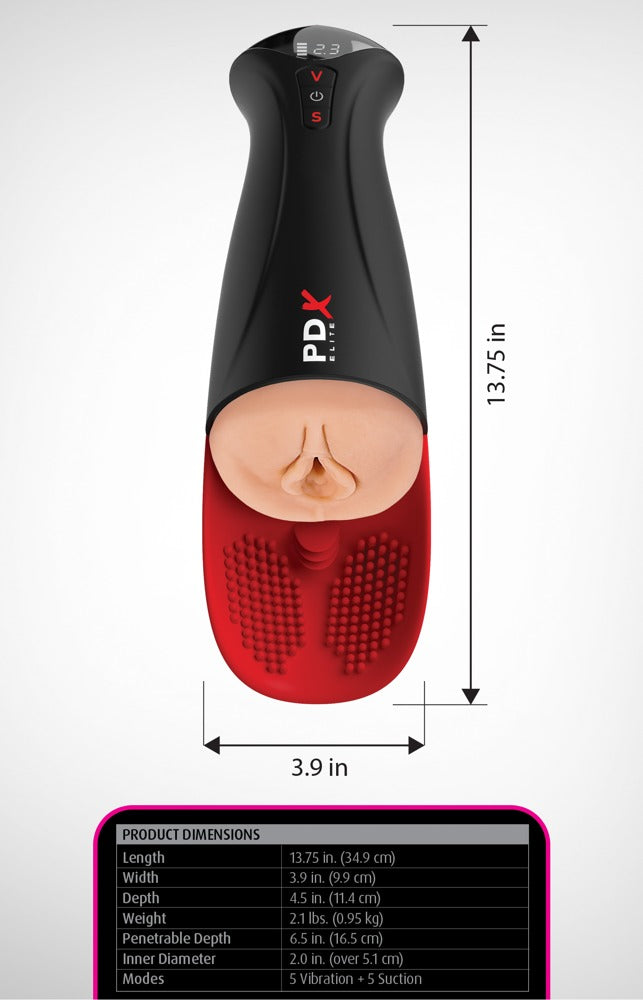 PDXE Fuck-O-Matic Pro XL Light - Masturbador con Vibración y Succión