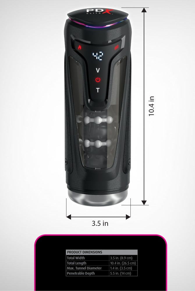 PDX Elite Moto-Bator Pro Light - Masturbador con Vibración y Calor