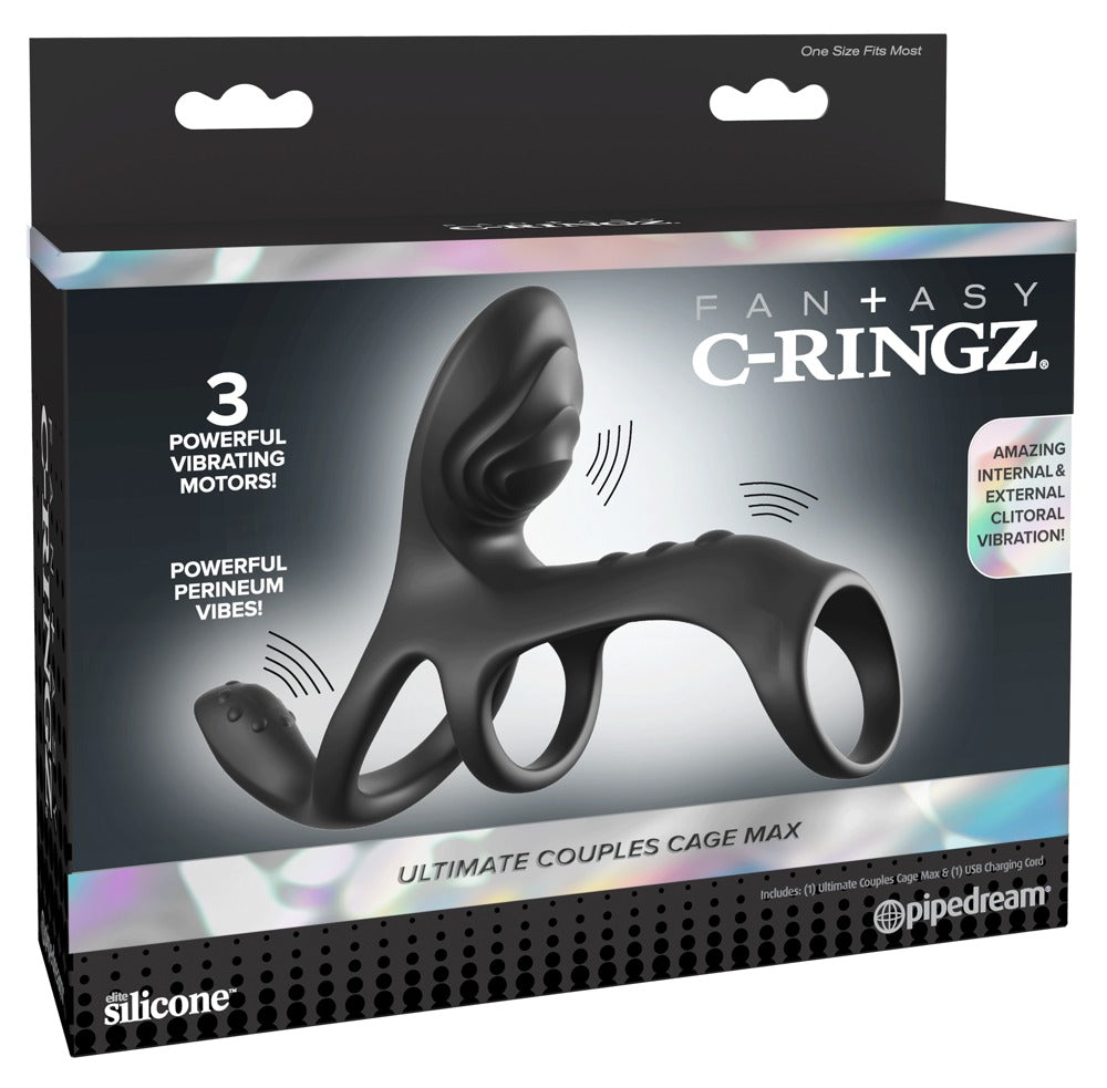 FCR Couples Cage Max Black - Funda con Anillos de Estimulación