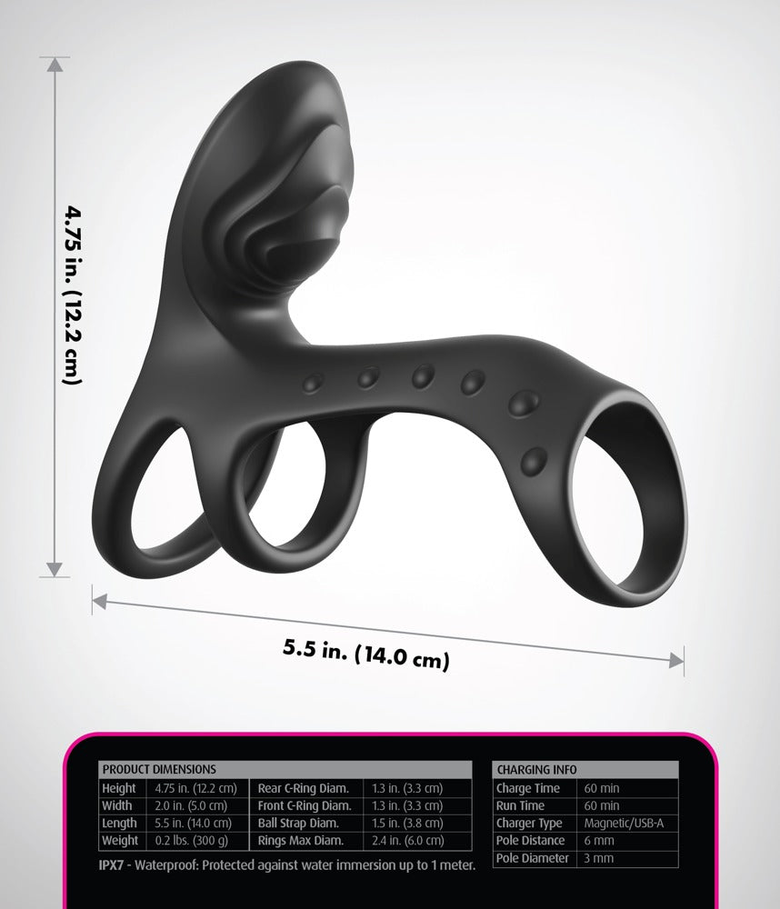 FCR Couples Cage Pro Black - Anillo Vibrador para Parejas