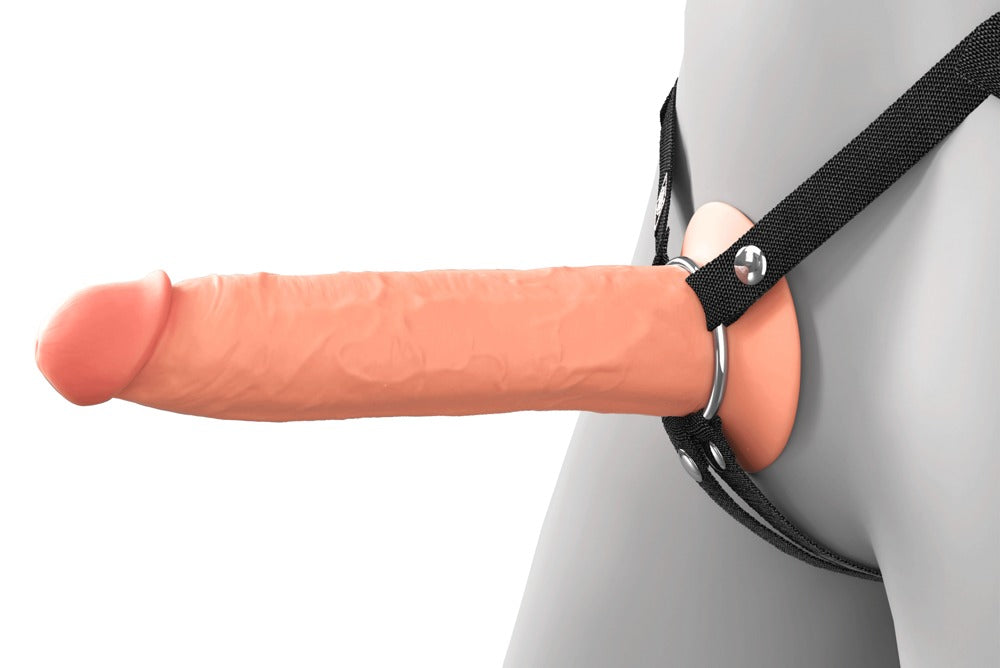 FXTE 9" Hollow Strap-On Dual - Arnés con Funda de Silicona
