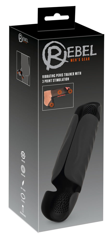 Rebel Vibrating Penis Trainer - Masturbador con Vibración y 3 Puntos de Estimulación