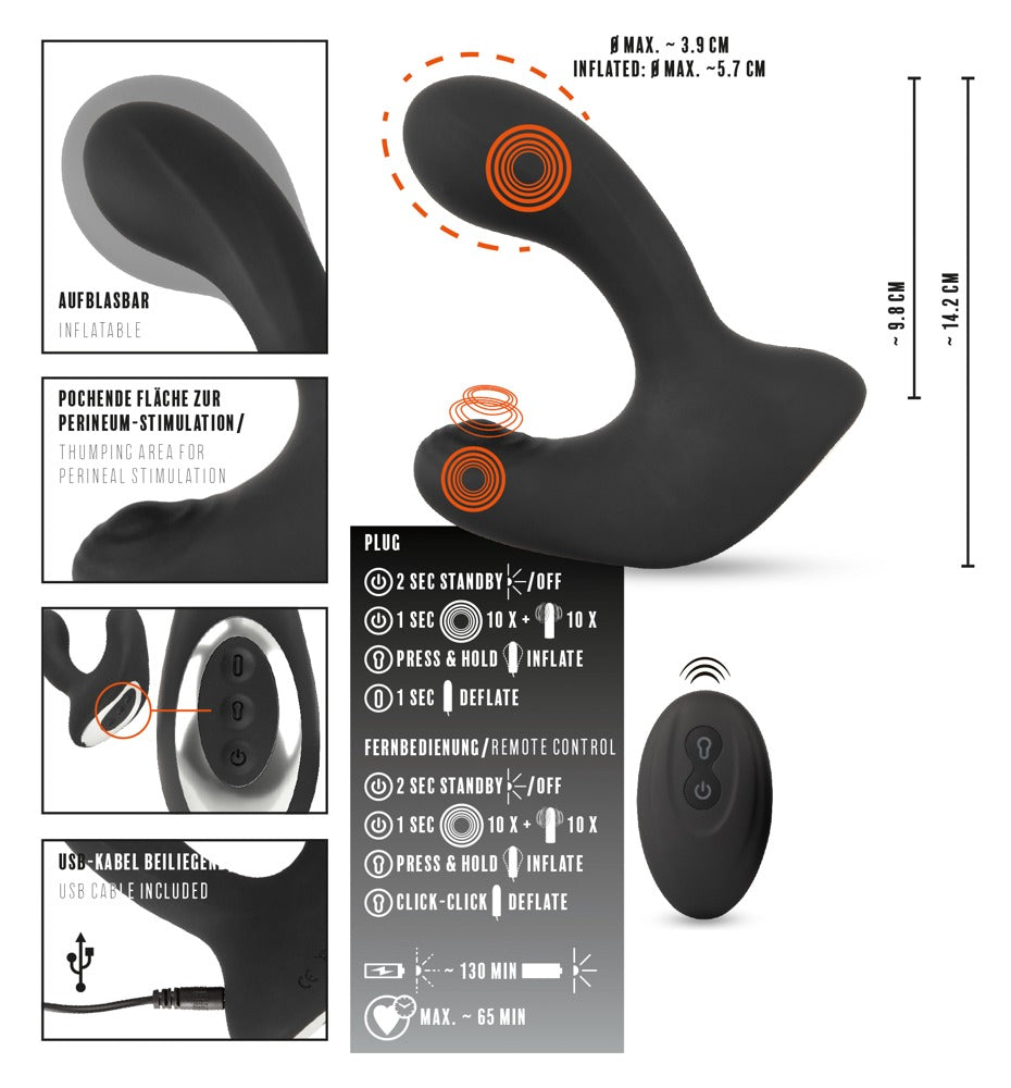 Rebel RC Butt Plug - Vibrador Anal con Control Remoto y 3 Funciones