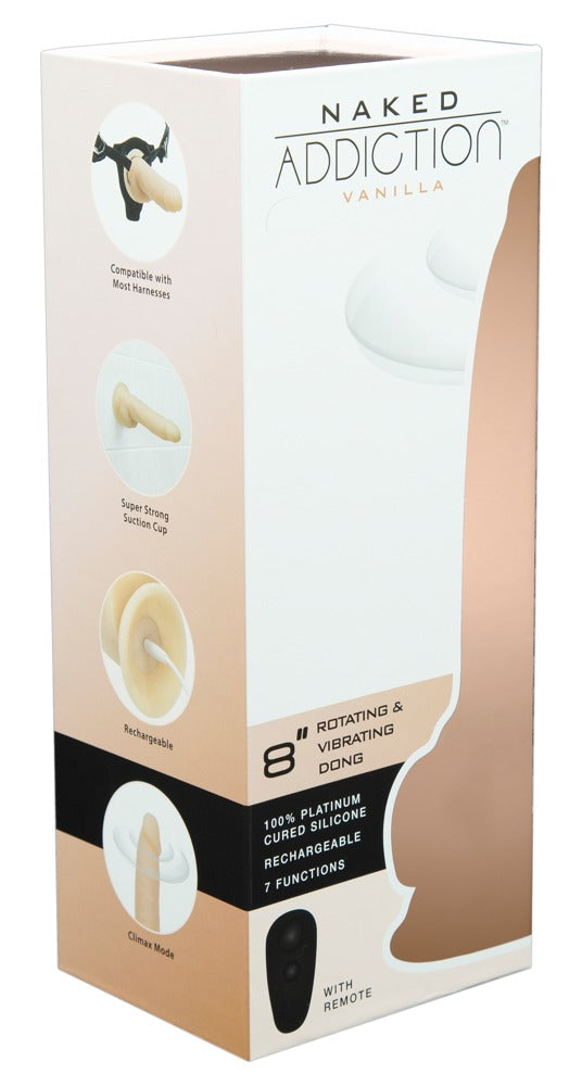 Vibrador Realista 8" Rotating & Vibrating Dong - Naked Addiction