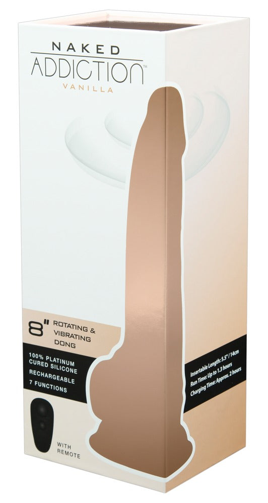 Vibrador Realista 8" Rotating & Vibrating Dong - Naked Addiction