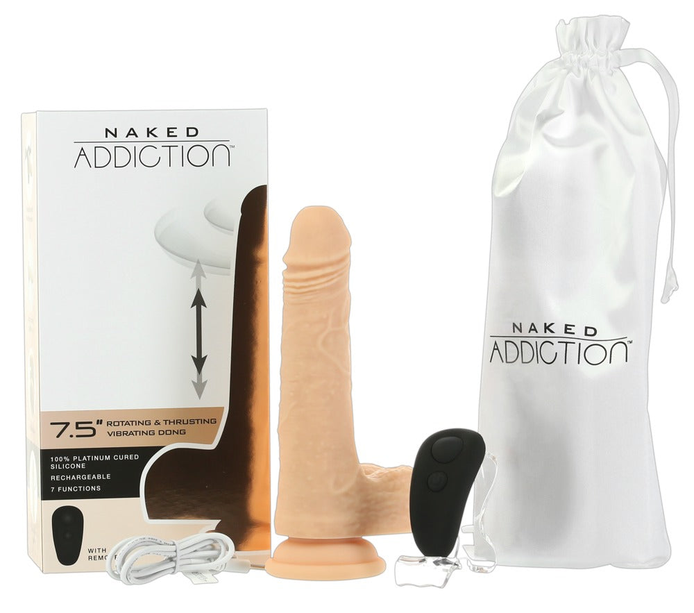 Vibrador Realista 7.5" Rotating & Thrusting con Rotación y Empuje - Naked Addiction