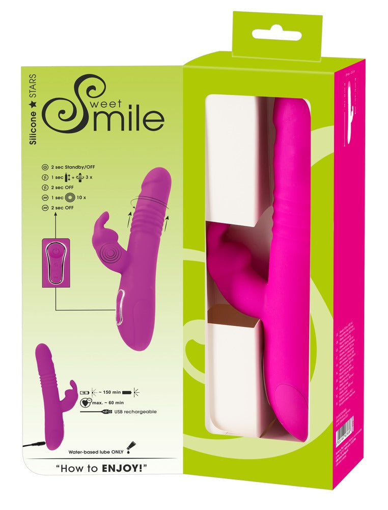 Sweet Smile Thrusting Pearl Rabbit Vibrador Clítoris con Rotación