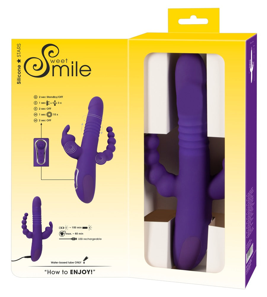 Sweet Smile Triple Thrusting V - Vibrador Punto G Triple Estimulación