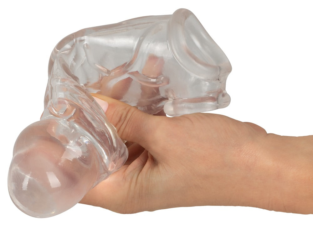 Crystal Clear Penis Sleeve - Funda con Anillo Testicular