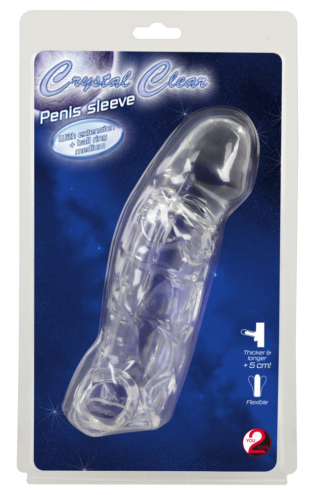 Crystal Clear Penis Sleeve - Funda con Anillo Testicular