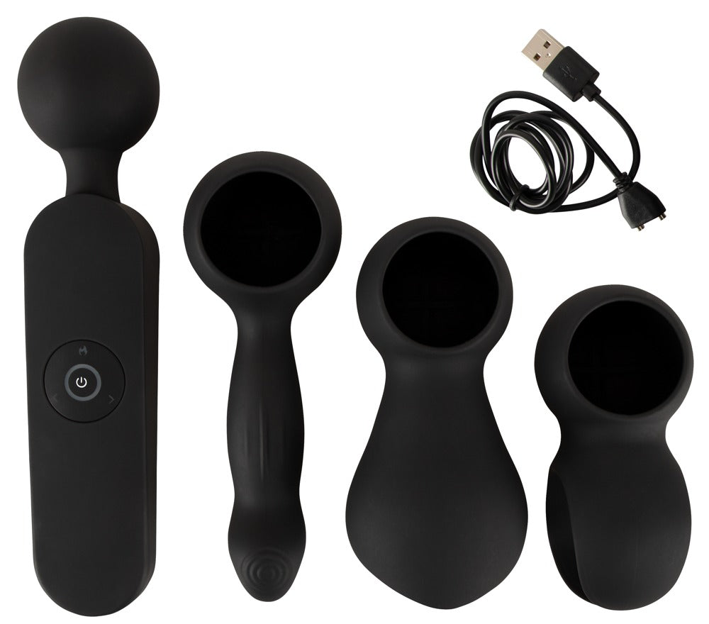 Couples Choice Wand Vibrator Recargable con 3 Accesorios