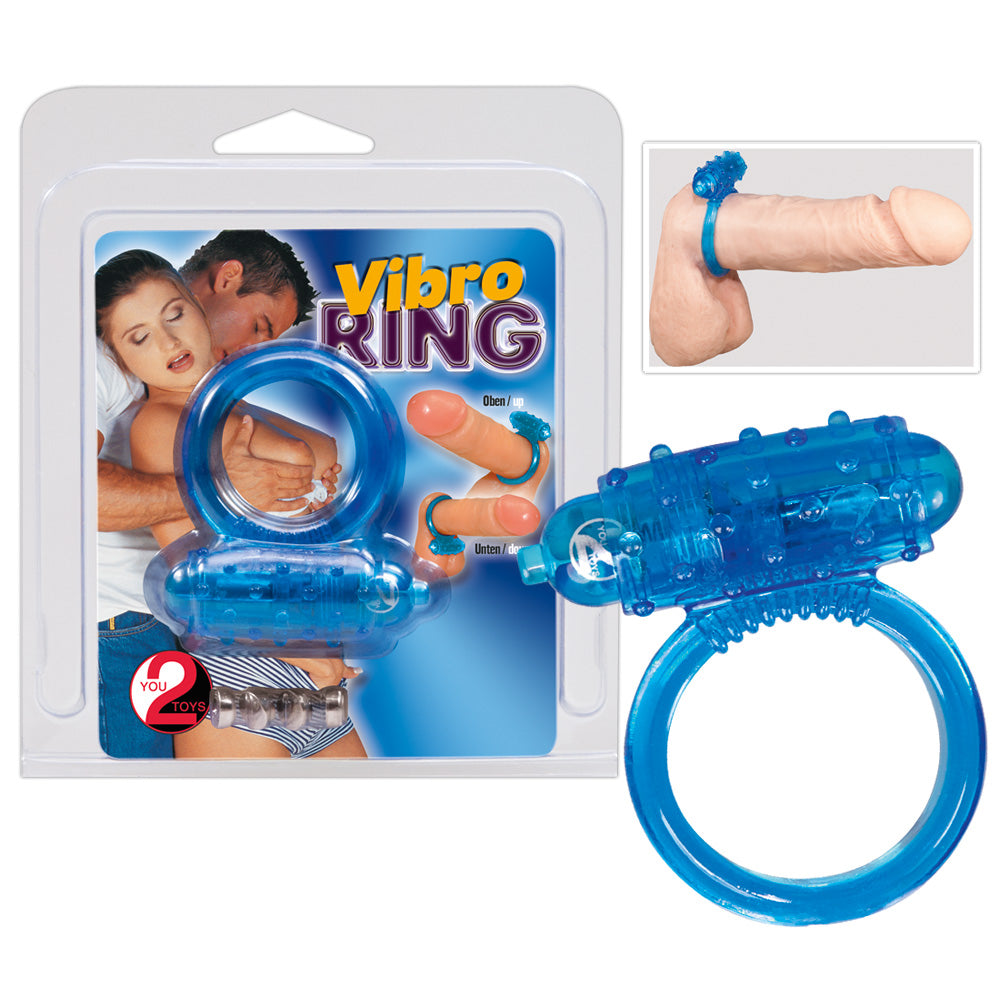 Anillo Vibrador You2Toys Azul con Estimulador de Clítoris