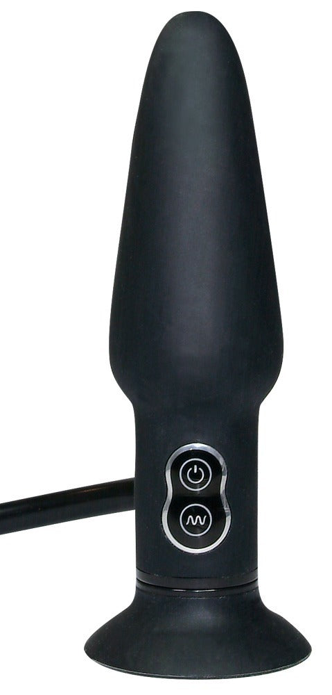 True Black Vibrating Butt Plug Inflable con Bomba y 7 Velocidades