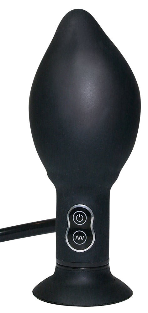 True Black Vibrating Butt Plug Inflable con Bomba y 7 Velocidades