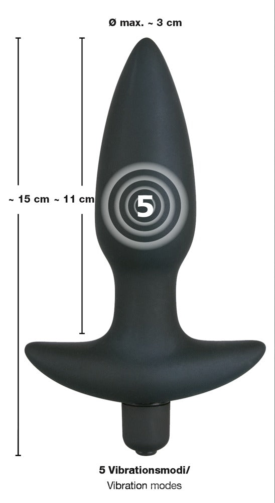 Black Velvet Vibr. Medium Plug - Plug Anal Vibrador de Silicona