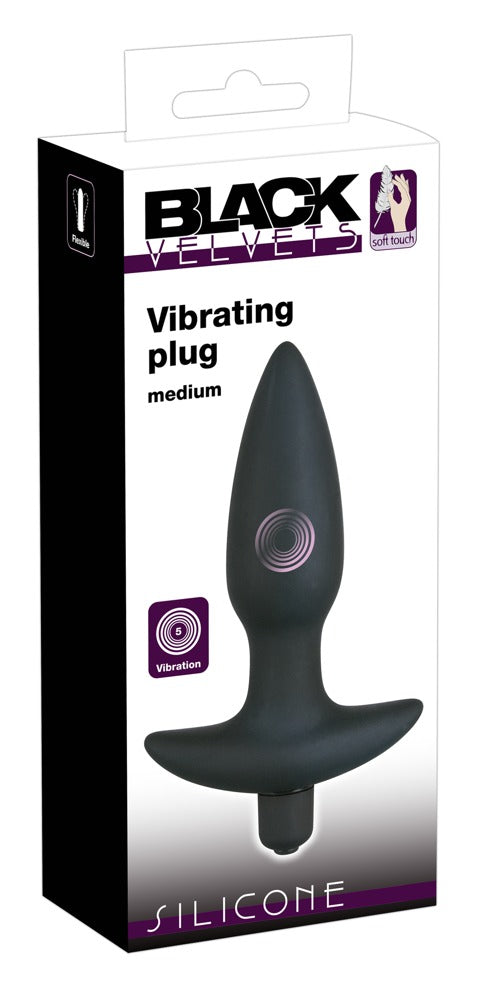 Black Velvet Vibr. Medium Plug - Plug Anal Vibrador de Silicona
