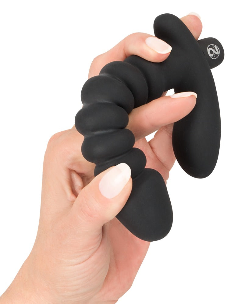 Black Velvets Vibrating - Vibrador Acanalado con Estimulador de Perineo
