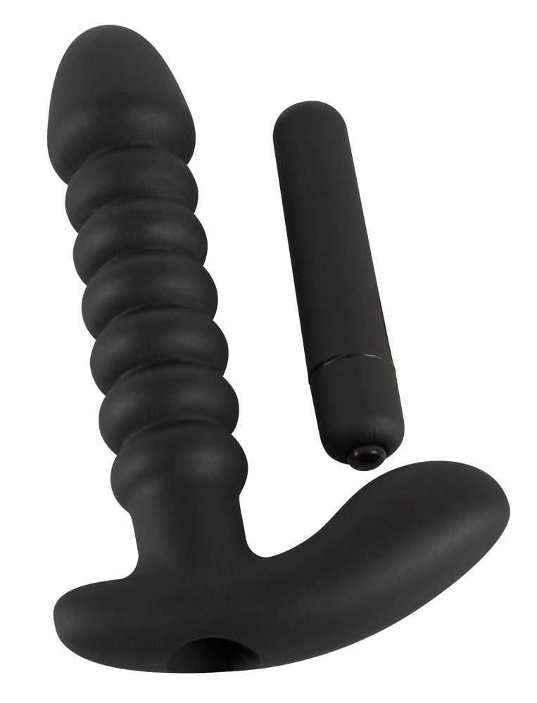 Black Velvets Vibrating - Vibrador Acanalado con Estimulador de Perineo
