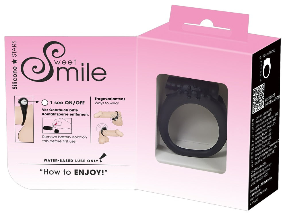 Sweet Smile Vibrating Cock Ring - Anillo Vibrador de Silicona