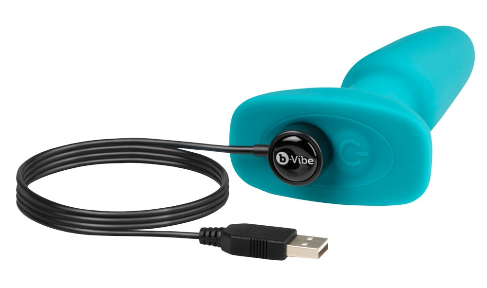 B-Vibe Rimming Plug Blue - Vibrador Anal con Perlas Rotatorias
