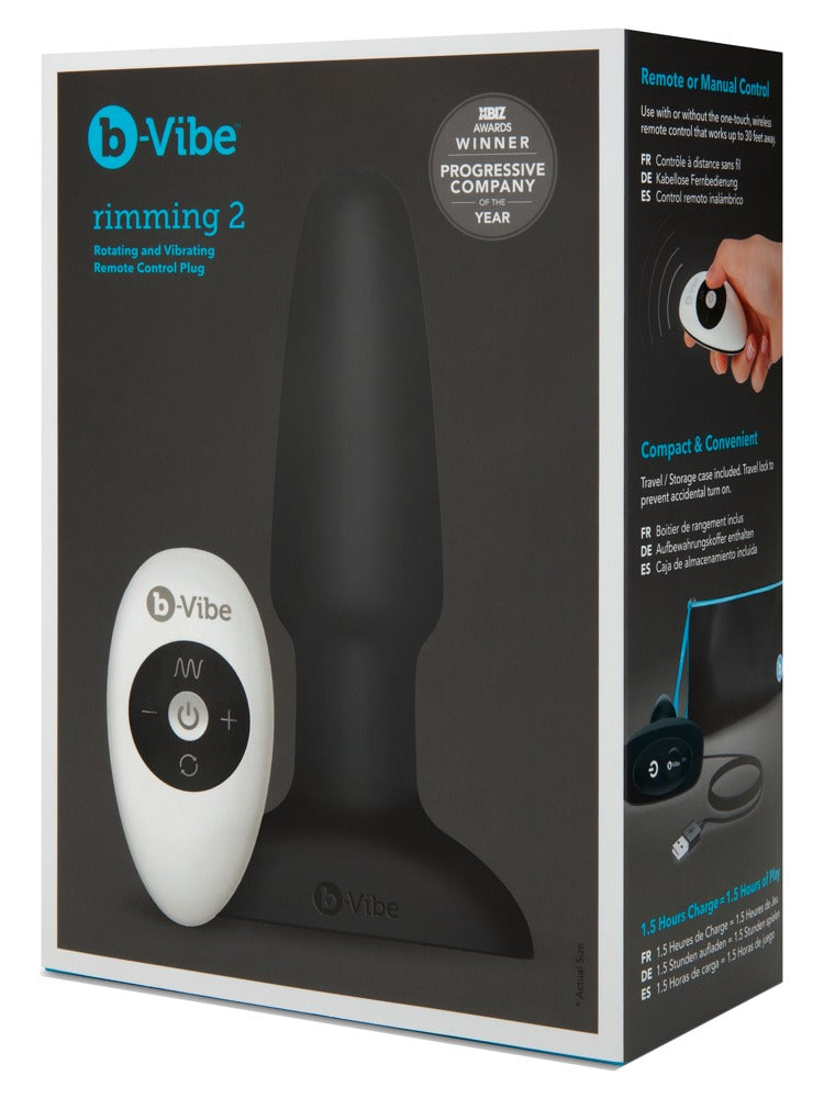 B-Vibe Rimming Plug Black - Vibrador Anal con Perlas Giratorias