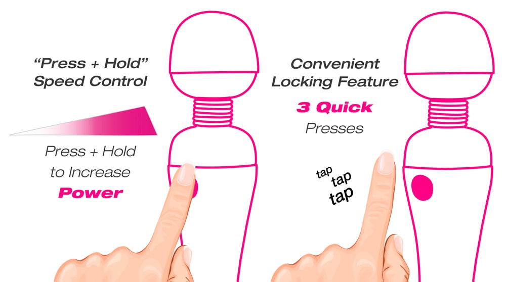 Palmpower Recharge Pink - Masajeador Recargable con 2 Niveles de Vibración