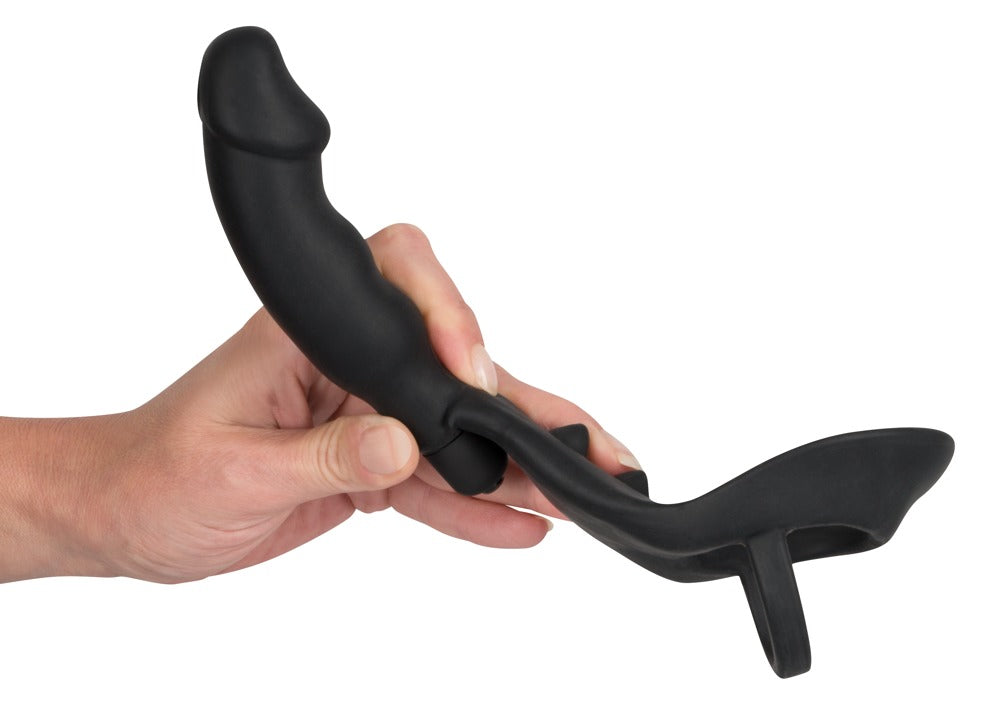 Vibrating Silicone Plug Black Velvets - Anillo Peneano con Estimulación