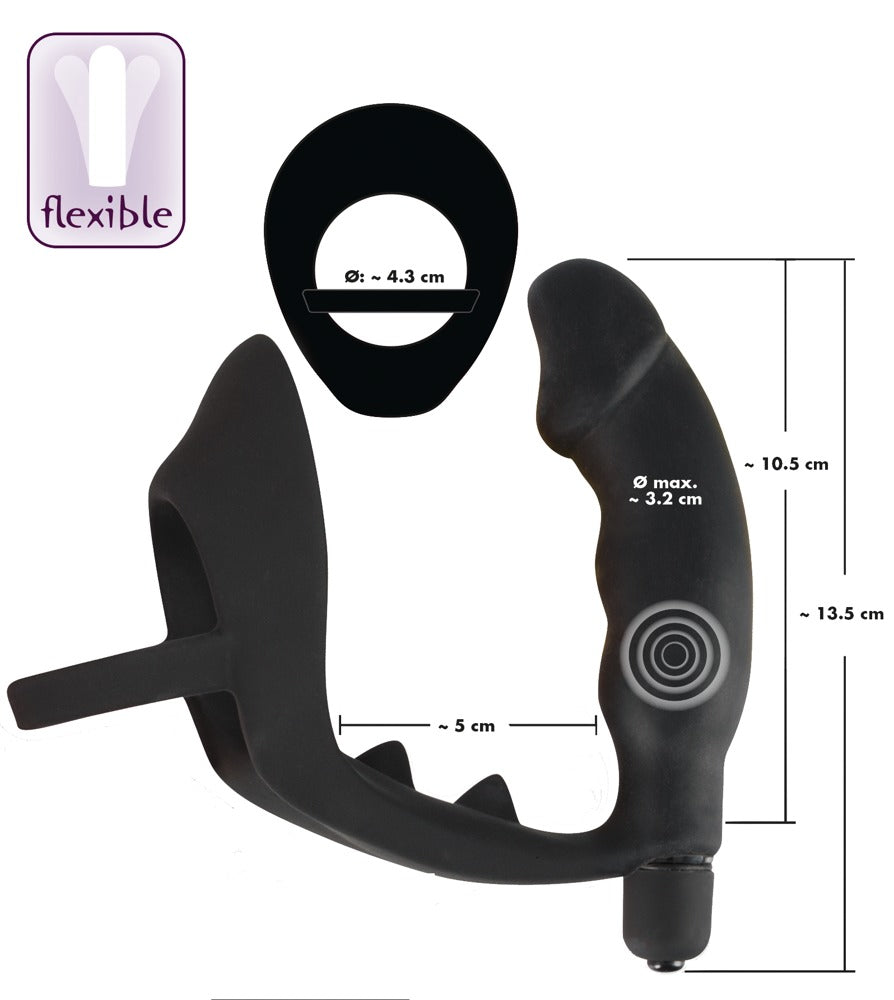 Vibrating Silicone Plug Black Velvets - Anillo Peneano con Estimulación