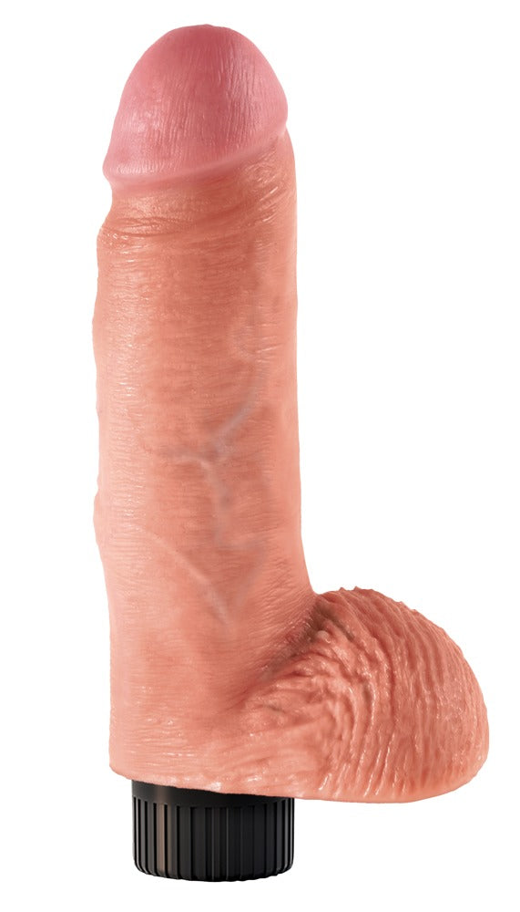 King Cock 7 Inch Vibrador Realista con Testículos y Eje Flexible