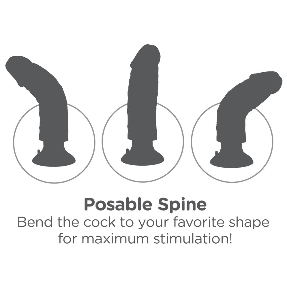 King Cock 7 Inch Vibrador Realista con Testículos y Eje Flexible