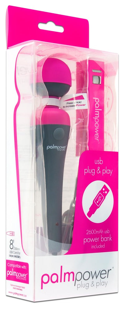 Palmpower Plug & Play - Masajeador de Vibraciones Intensas con Cabezal Extragrande